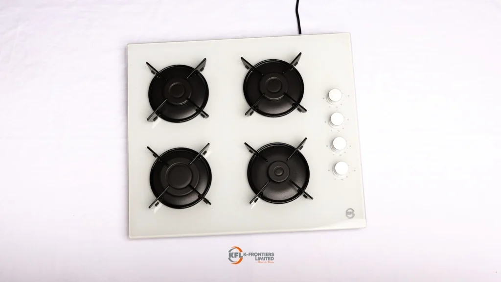 60cm built in white glass surface burner0587